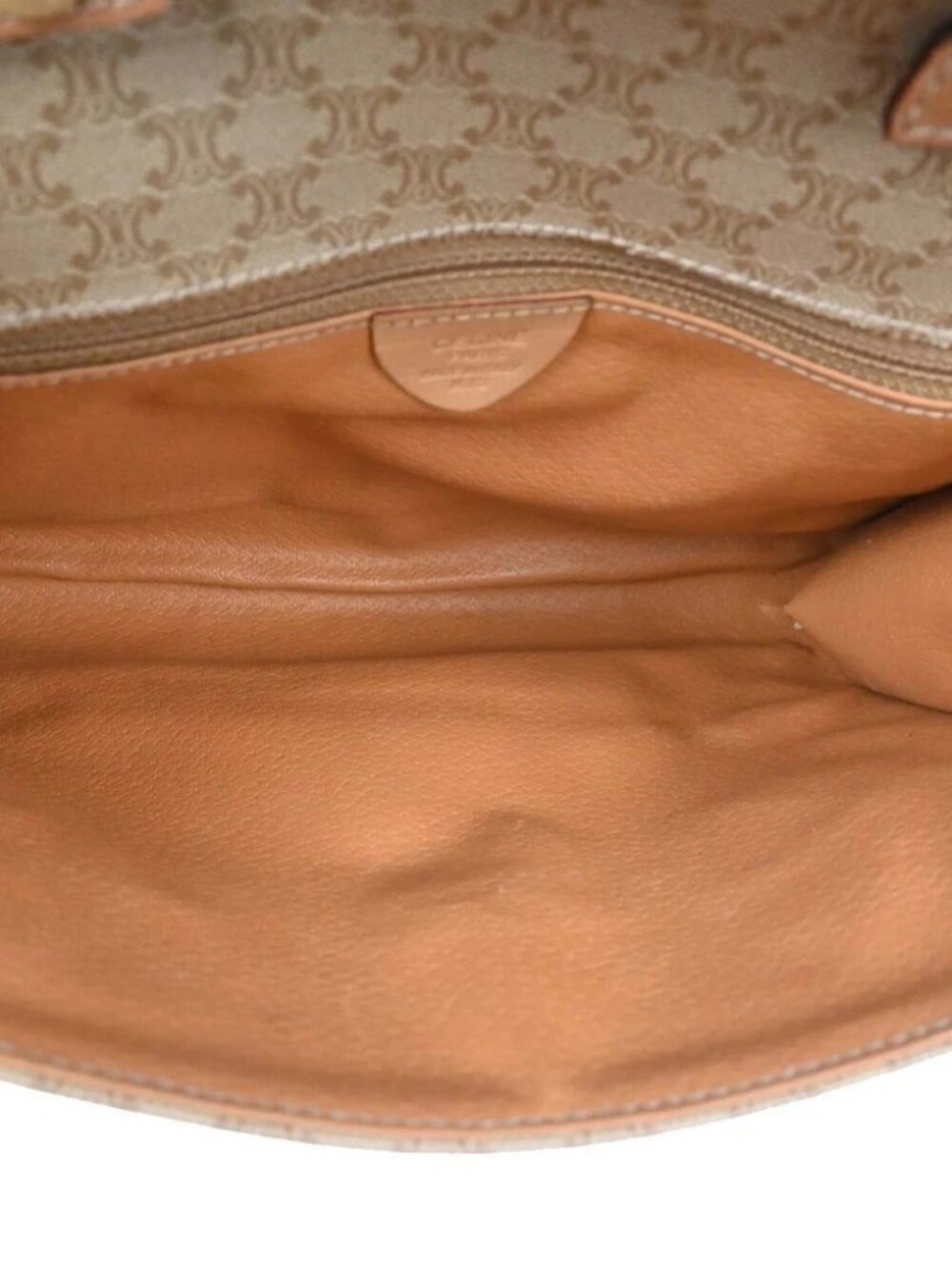 Celine Beige Macadam Shoulder Bag M13 136162 - Picture 9 of 11